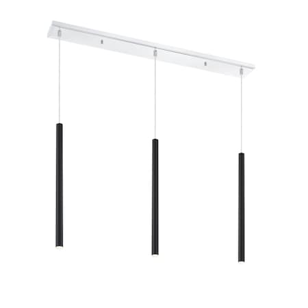 Z-Lite Forest 3 Light Island/Billiard, Chrome & Matte Black 917MP24-MB-LED-3LCH
